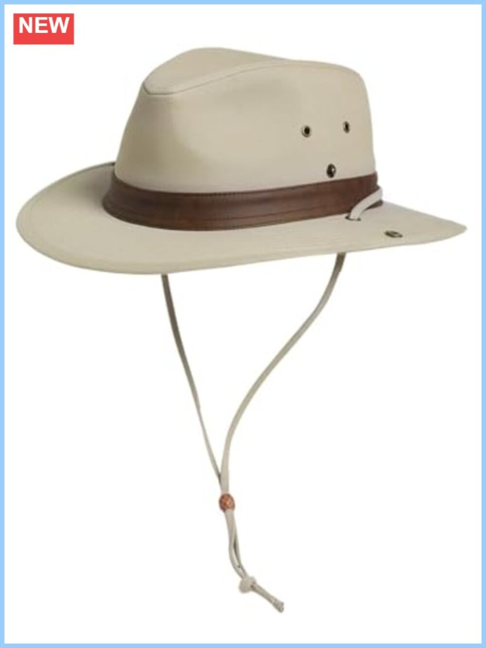 UPF 50+ Wide Brim Safari Sun Hat Cotton Canvas Adjustable Unisex